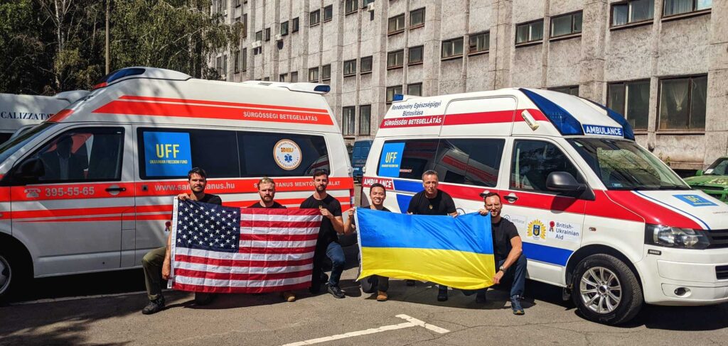 Samuel Ashley, a graduate student at the University of Michigan, joined business students from other universities to raise $100,000 to buy and deliver ambulances to the Ukrainian city of Kriviy Rih. Image courtesy: Samuel Ashley