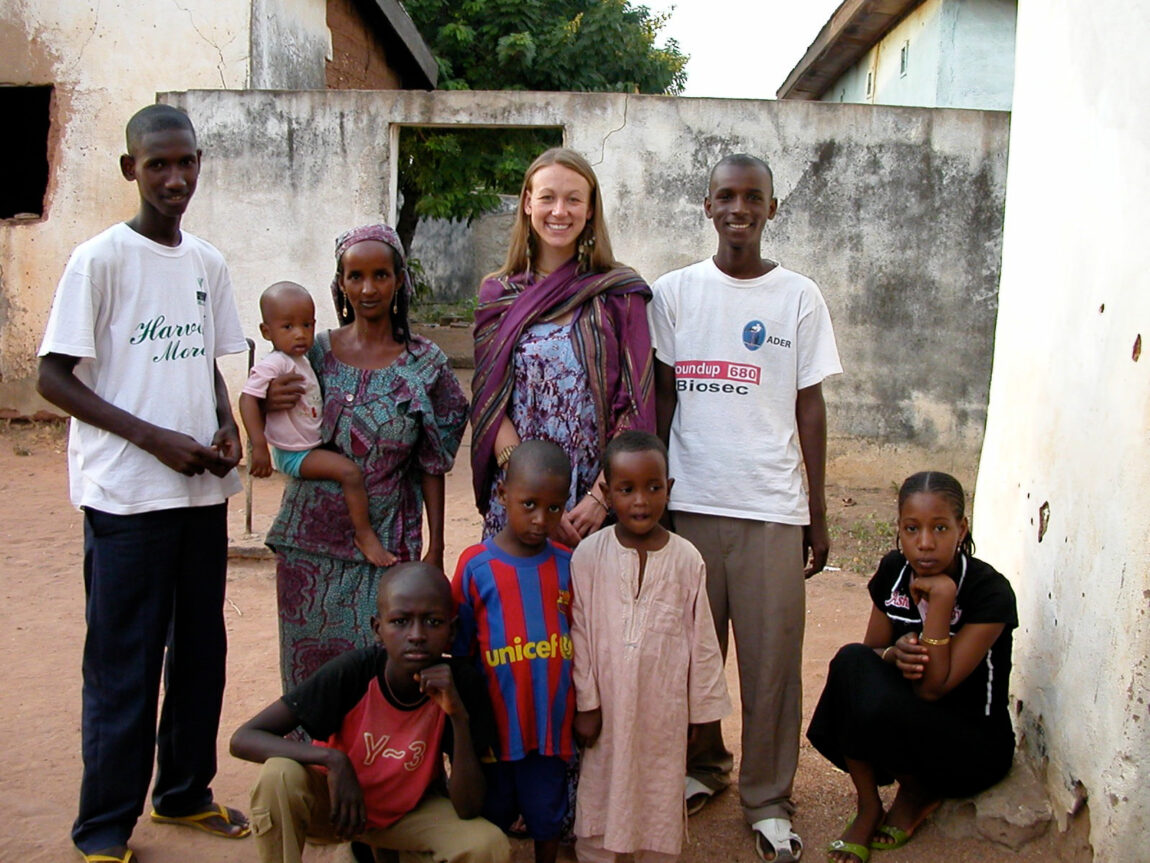 U-M doctoral student Promise McEntire (center) was able to continue her research in Burkina Faso during the 2020-21 academic year.
(Courtesy of Promise McEntire)