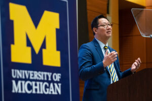 Ono presents first leadership address, November 2022.