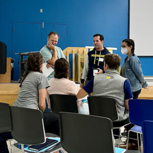 Andy Hoffman with students 