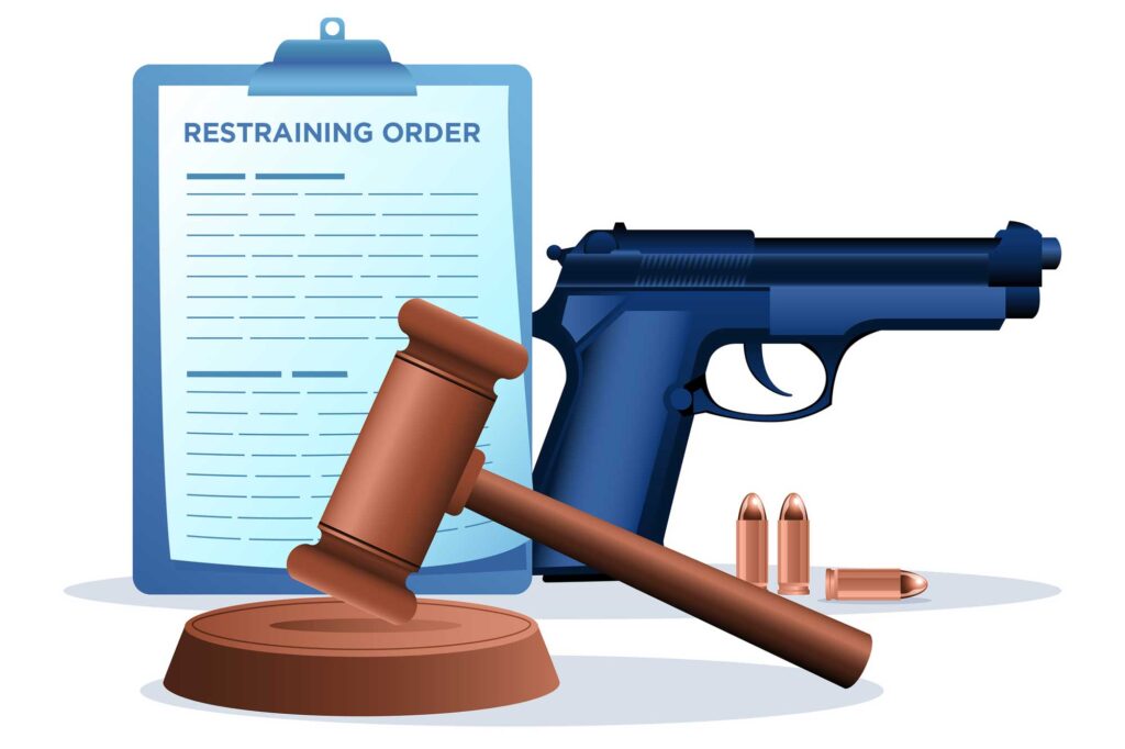 Firearm law and restraining order illustration. Image credit: iStock