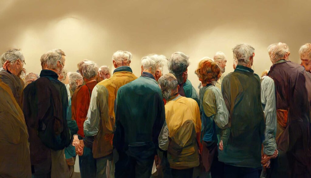 AI generated image of a group of middle aged adults