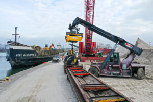 U-M students first worked with the Port of Monroe in 2012 and over the next decade would make the case for investing in ports around the state to increase container and industrial shipments, which is expected to lead to job creation. Image credit: Eric Bronson, Michigan Photography