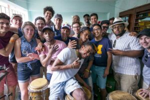 Students, faculty and Los Muñequitos de Matanzas