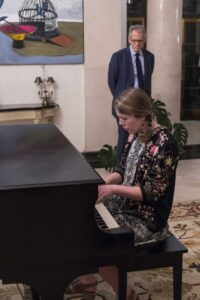 Molly Radosevich performs for Ambassador DeLaurentis