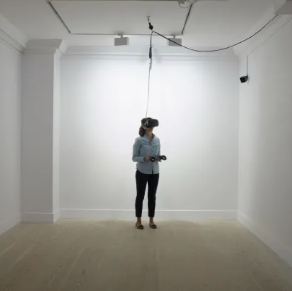 “Man a VR: 2015 – Room scale virtual reality experience, mobile app, custom virtual reality viewer”. Image credit: Gibson/Martelli