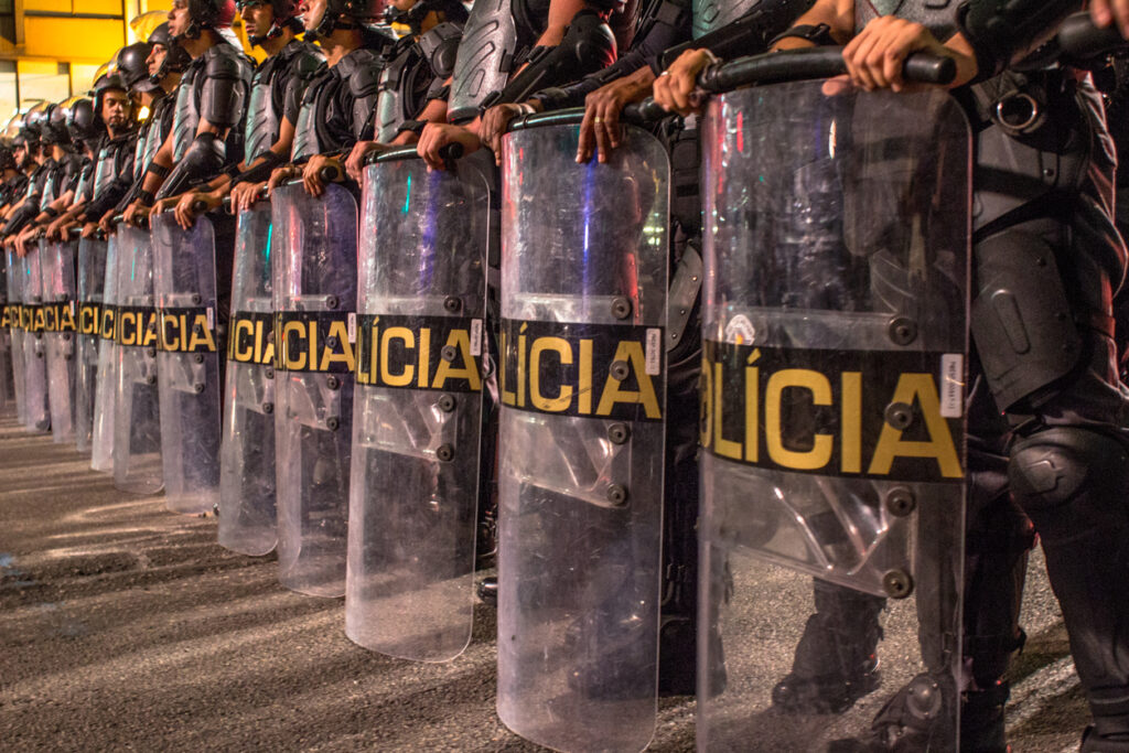 Military Police during a protest 2016 protest in Sao Paulo, Brazil. Image credit: iStock