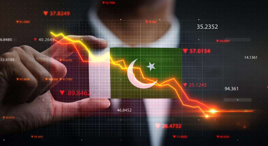 Graph Falling Down in Front Of Pakistan Flag. Crisis Concept. Image credit: NatanaelGinting, iStock