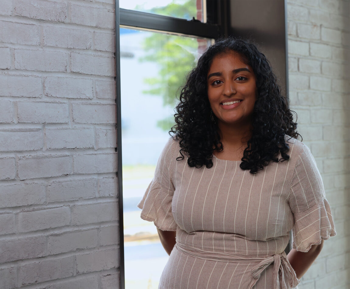 Meghana Tummala, an undergraduate at the A. Alfred Taubman College of Architecture and Urban Planning, is the winner of the 2023 Raoul Wallenberg Fellowship. (Photo by Matt Christie)