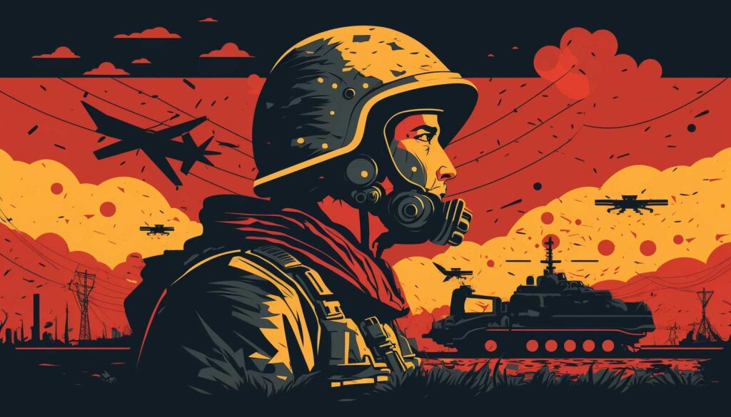 Concept illustration of the Russia Ukraine conflict. Image credit: Nicole Smith, made with Midjourney