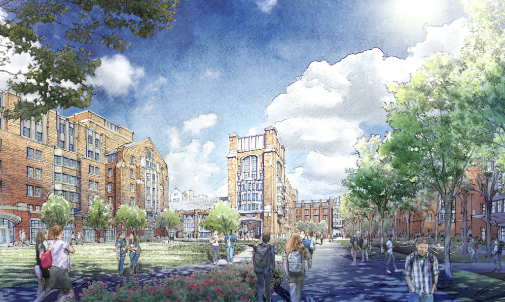 Schematic Rendering - Proposed Quad Looking North. Image credit: Robert A.M. Stern Architects