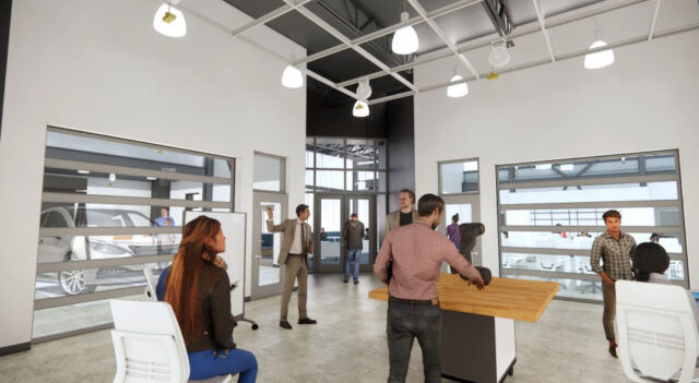 An artist’s rendering of the Central Collaboration Lab in the new UM-Flint College of Innovation & Technology Building