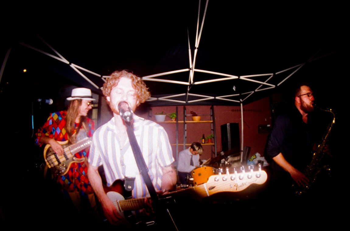 Kaj Althaus, a Michigan Data and Policy Fellow with the Ford School’s Youth Policy Lab, performs with his band, Toed. The band performs in the Ann Arbor and metro Detroit areas. (Photo courtesy of Kaj Althaus)