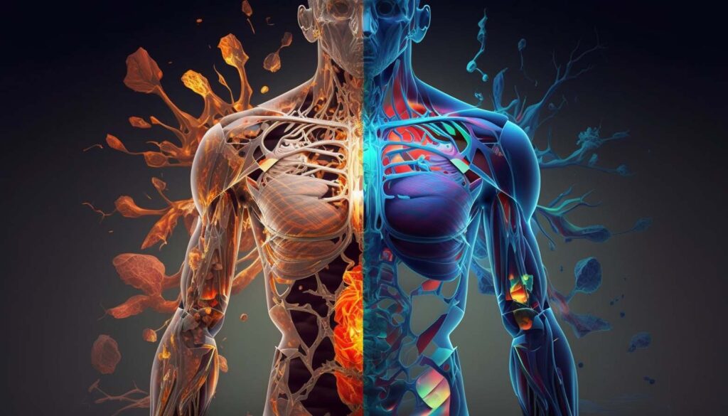 Concept illustration of body chemistry. Image credit: Nicole Smith, made with Midjourney