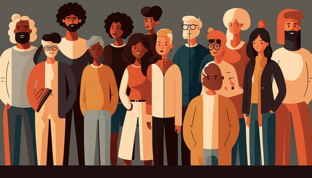 Concept illustration of black and white people relationships. Image credit: Nicole Smith, made with Midjourney