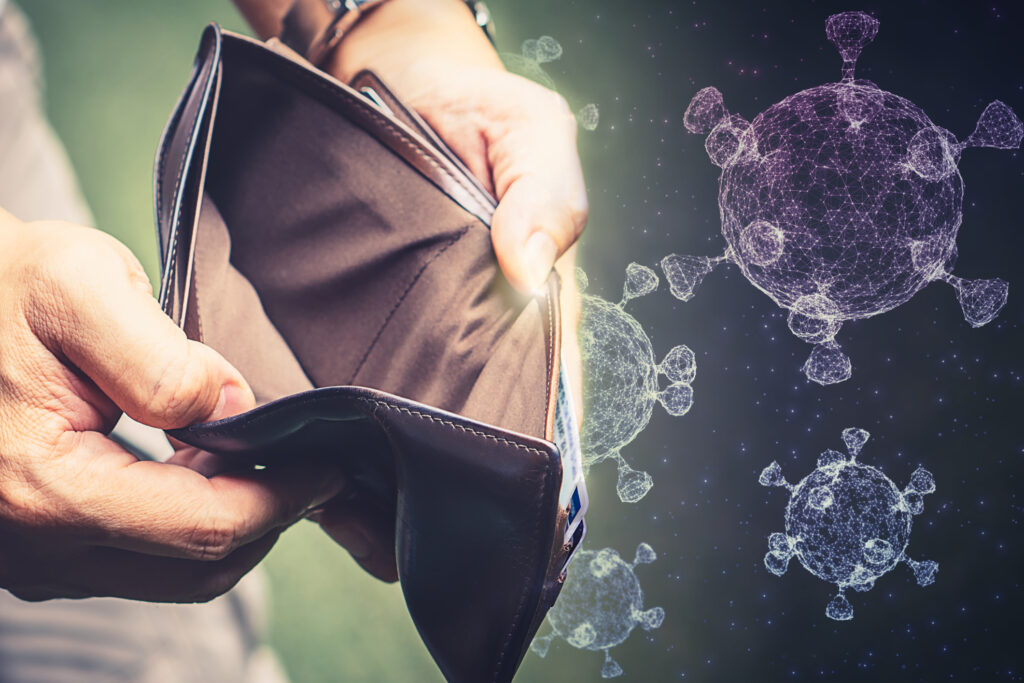 Poor man loss financial income money effect from coronavirus. Image credit: Chan2545, iStock