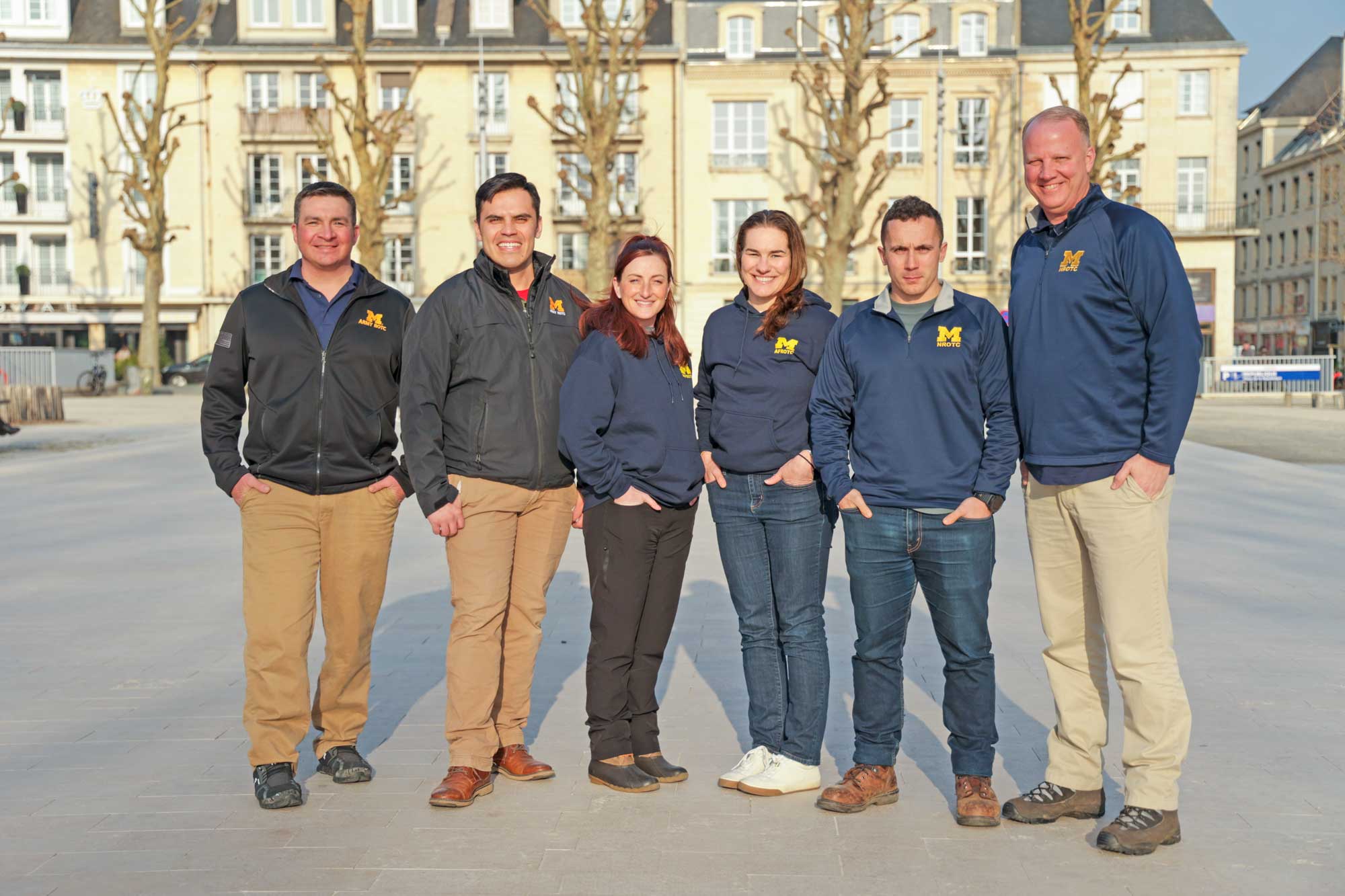 From left: Lt. Col. Thomas Church, Army Master Sergeant Carlos Castillo, Airforce Tech Sergeant Molly Shepherd, Lt. Col. Melissa Smith, Marine Capt. Jared Stein, Captain Scott Bunnay