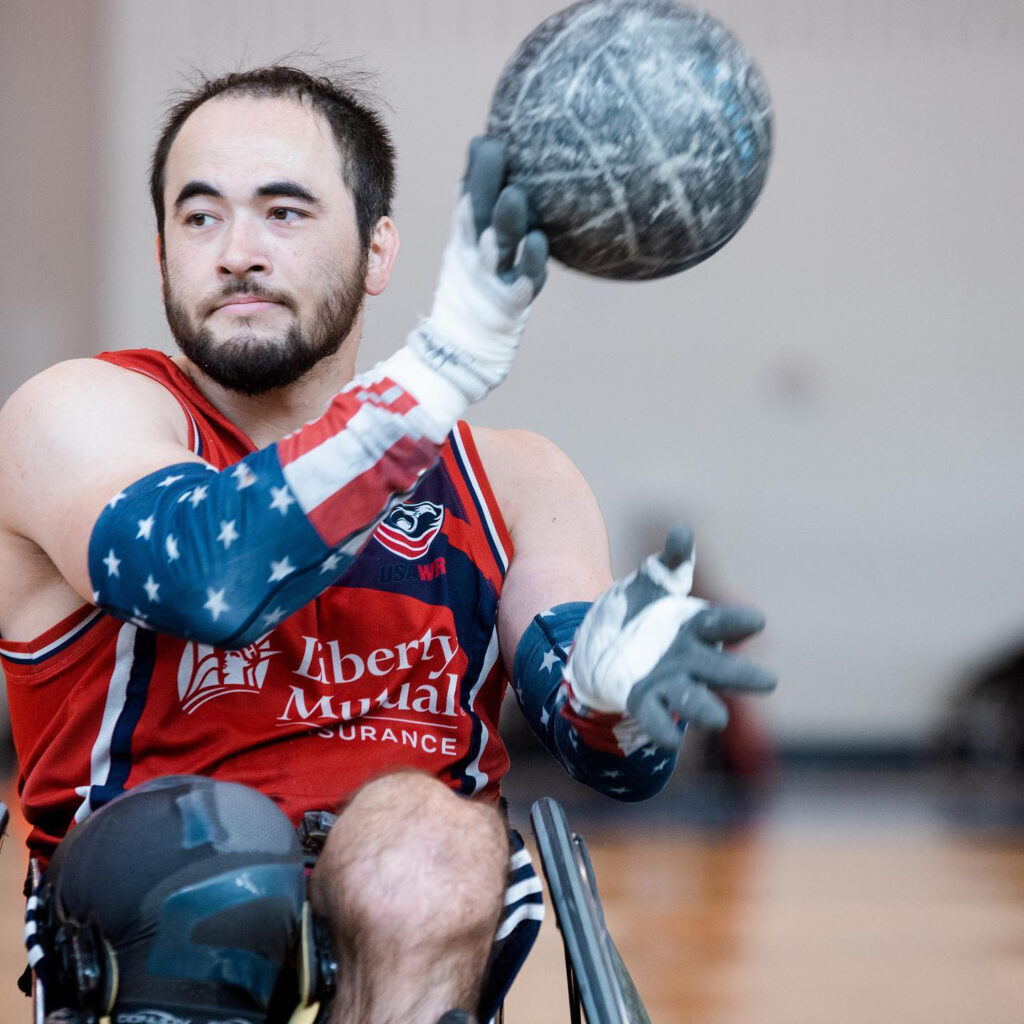 Chuck Aoki discovered wheelchair rugby as a teenager in 2005 when the documentary “Murderball” was released and he was inspired to give it a try. He fell in love with the sport after his first practice. (Photo by Lexi Branta Coon)