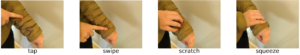 SAWSense is able to recognize different types of touch input on soft and irregularly shaped objects, such as clothing. Image credit: Interactive Sensing and Computing Lab, University of Michigan