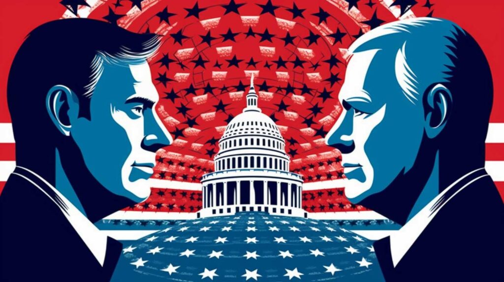 Concept illustration of
Congress vs. the president. Image credit: Nicole Smith, made with Midjourney