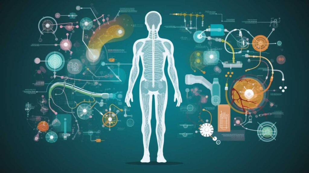 Concept illustration of biomedical research. Image credit: Nicole Smith, made with Midjourmey