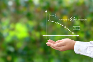 a graph depicting the importance of reducing CO2 emissions.