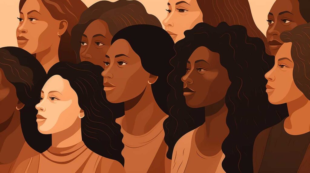 Concept illustration of older Black and Hispanic women. Image credit: Nicole Smitgh, Made with Midjourney