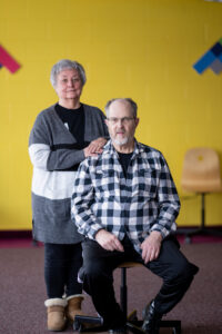 Judy Mack says her husband, David Mack, who has Parkinson's, is helping to teach the students "that every Parkinson's person is different. They all have different struggles." Image credit: Eric Bronson, Michigan Photography