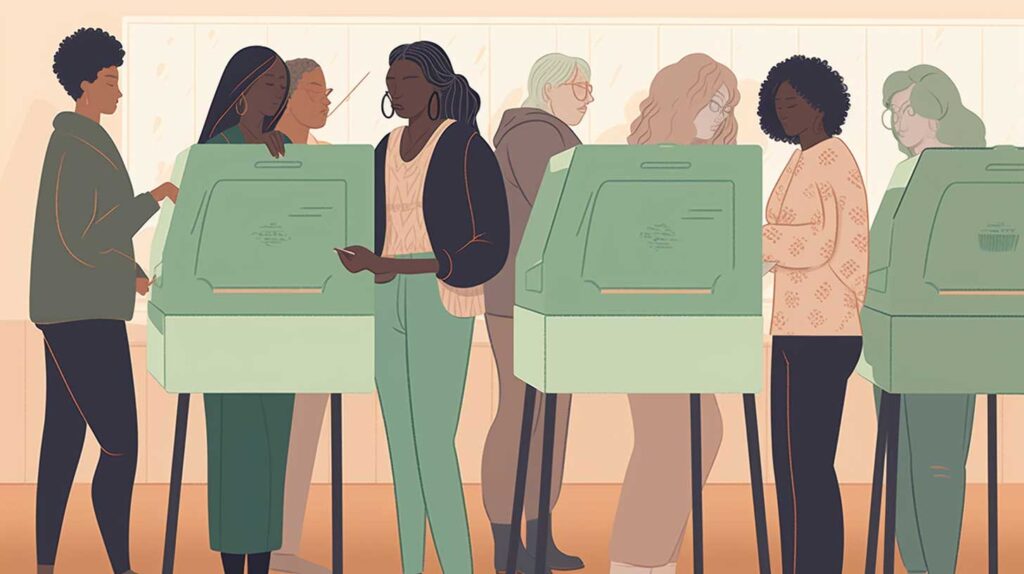 Concept illustration of voters. Image credit: Nicole Smith, Made with Midjourney