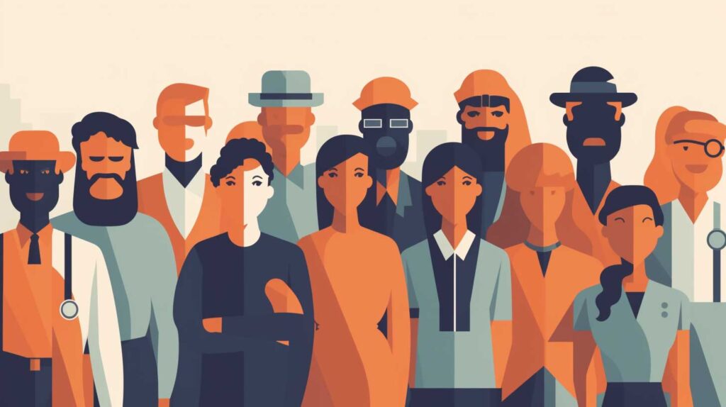 Concept illustration of union workers. Image credit: Nicole Smith, Made with Midjourney