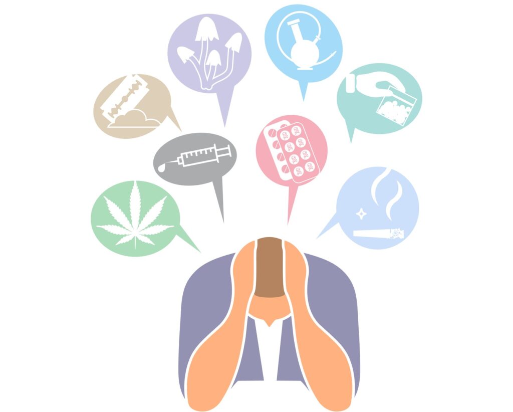 A person with a drug addict problem. Drug addiction to marijuana, cocaine, spices, heroin, synthetic drugs. Image credit: Galina Yureva, iStock