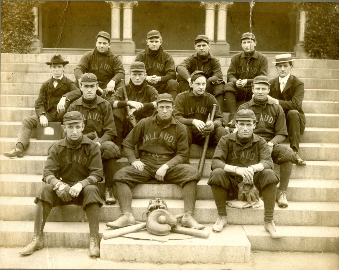 A photo of the Gallaudet College baseball team in the early 1900s.
