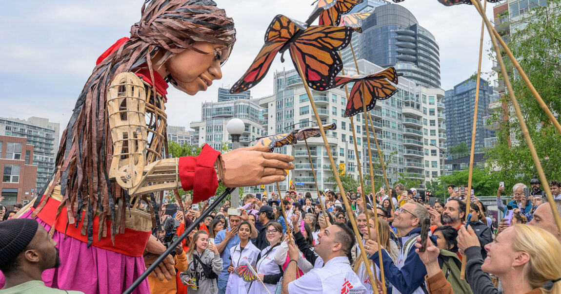 File photo of Little Amal, a 12-foot puppet