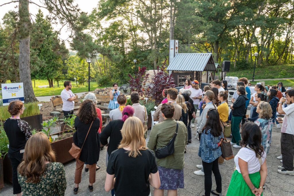 U-M's sustainable material color garden in bloom.