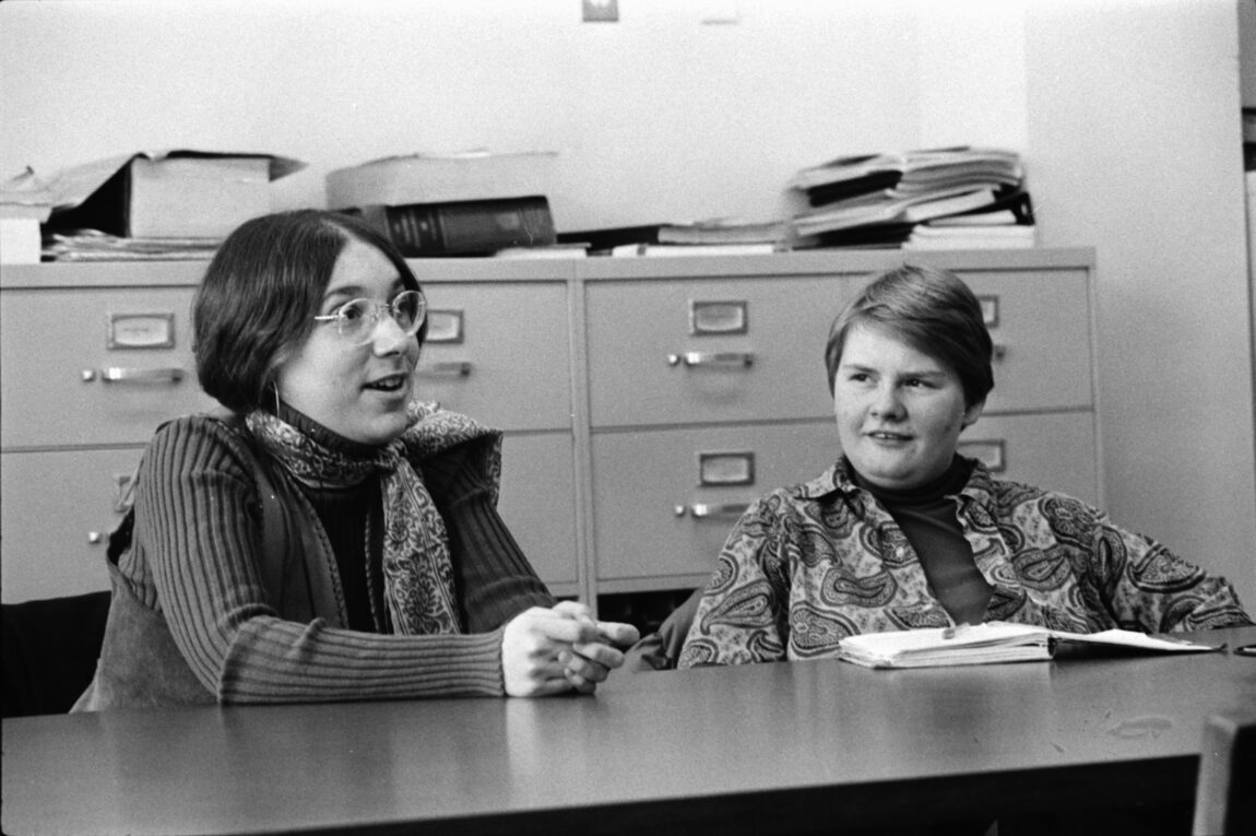 A photo of two women