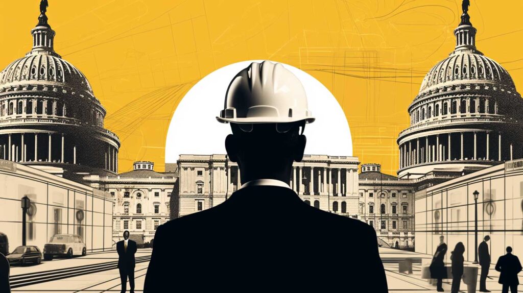 Concept illustration of inequality in government contracts. Image credit: Nicole Smith, made with Midjourney