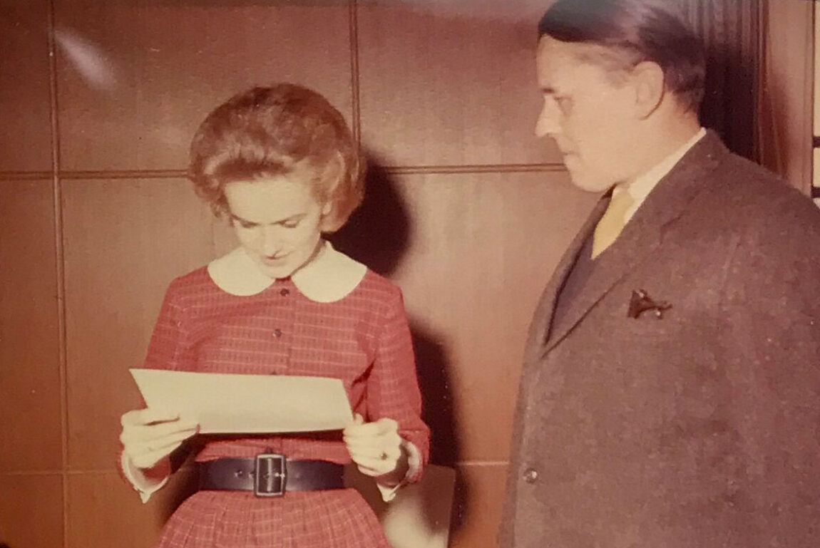 A photo of Marina Oswald with a man.