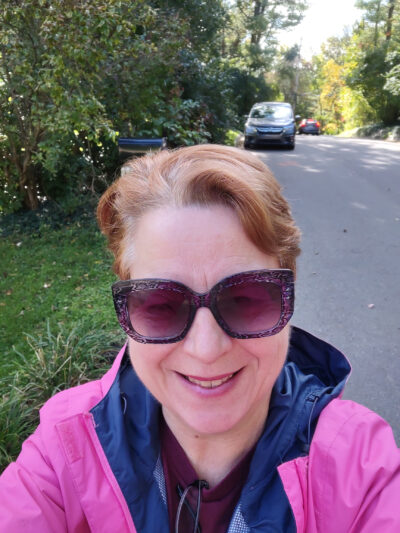 A photo of Kathy Klinich on a walk in Ann Arbor