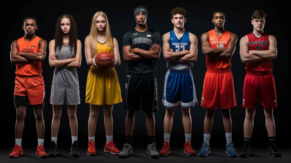 A group of high school students in athletic uniforms. Image credit: Nicole Smith, made with Midjourney