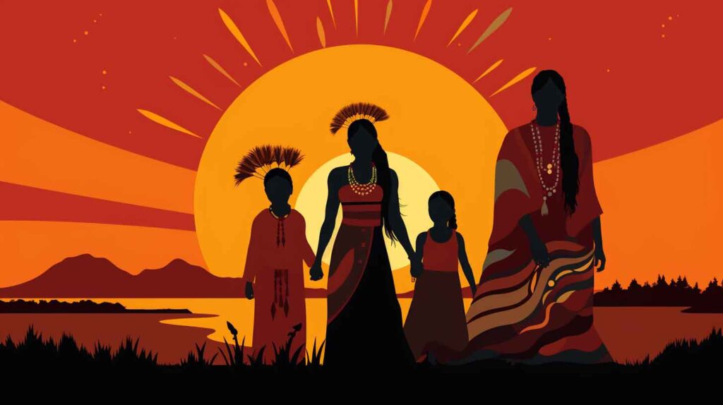 Concept illustration of environmental justice for Indigenous peoples. Image credit: Nicole Smith, made with Midjourney