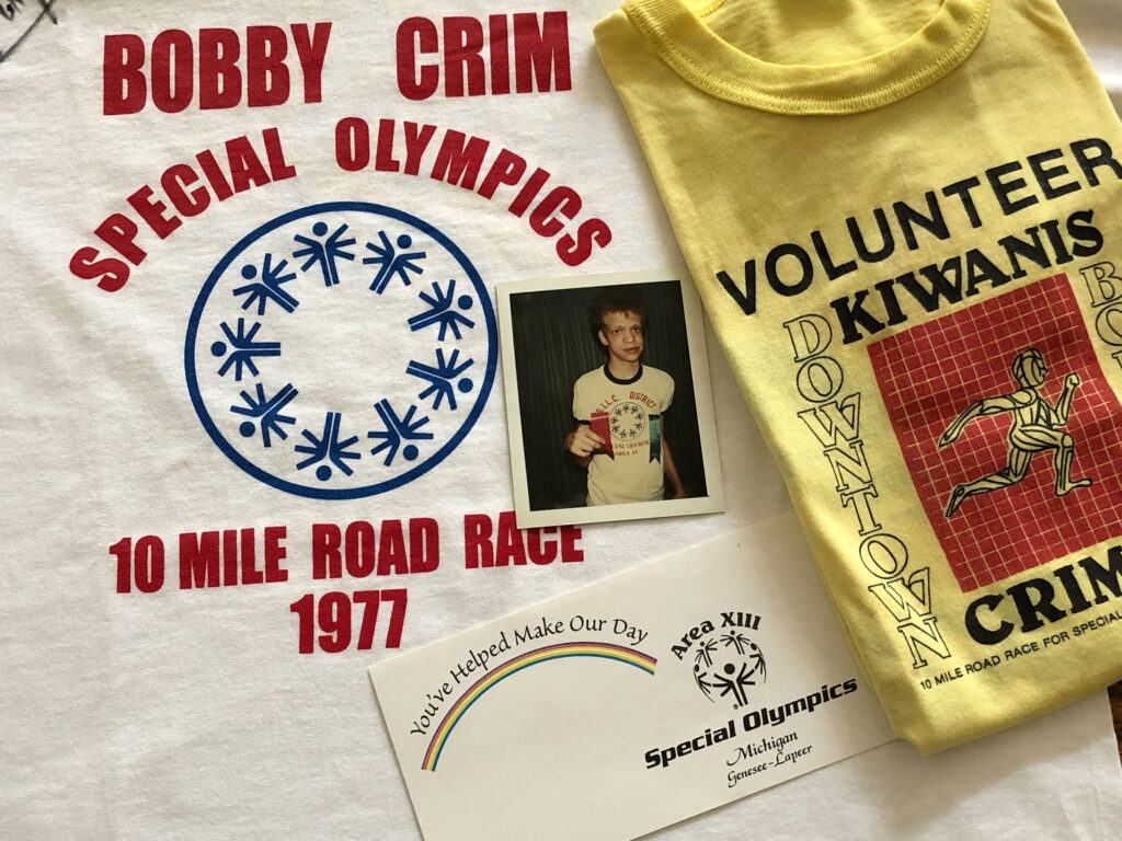 A photo of Special Olympics memorabilia