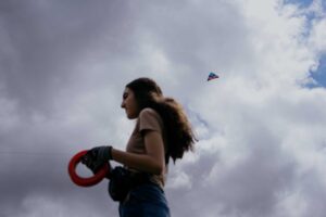 Yara Reda was part of a group testing air quality in Dearborn with sensors on their kites. Image credit: Erin Kirkland, Michigan Photography