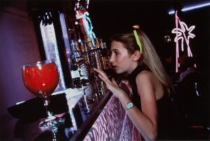 Lauren Greenfield. Jessica, 13, orders a nonalcoholic drink at a party, Beverly Hills
dye destruction print on paper. Image credit: UMMA Exchange