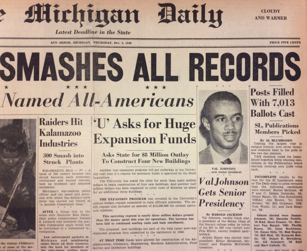 A photo of an old newspaper front page