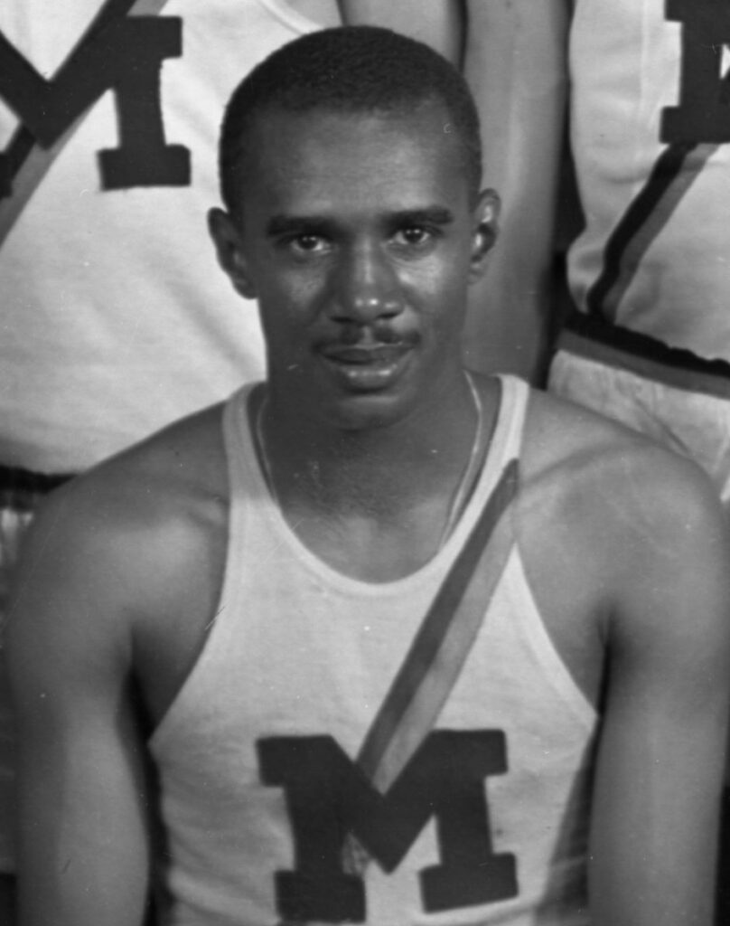 A photo of a former U-M track athlete