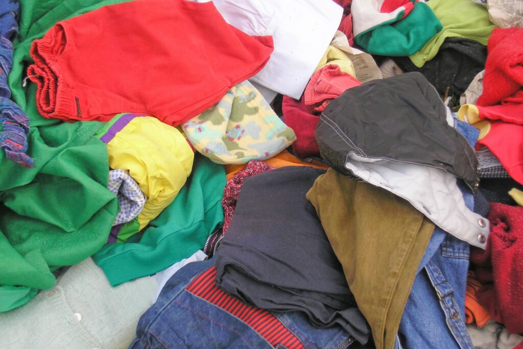 A large pile of clothing. Image courtesy: Graham Institute