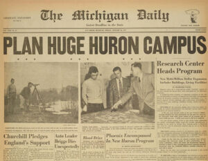 Photo of the plans for North Campus as announced in the Michigan Daily.