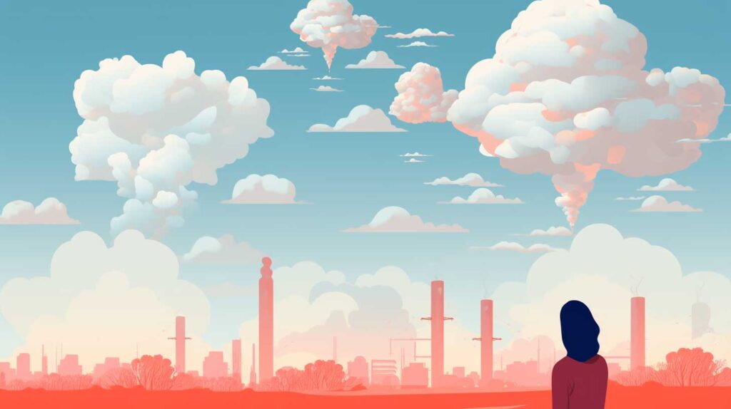 Concept illustration of air pollution. Image credit: Nicole Smith, made with Midjourney