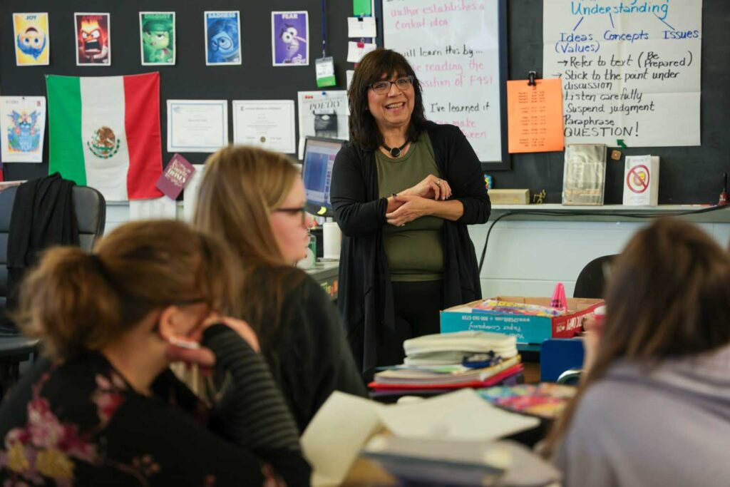 Ylisse Yépez in her English class at Blissfield High School.