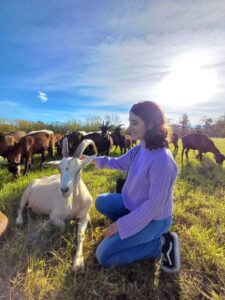 Samantha Dell'Imperio visiting a local cheese producer.